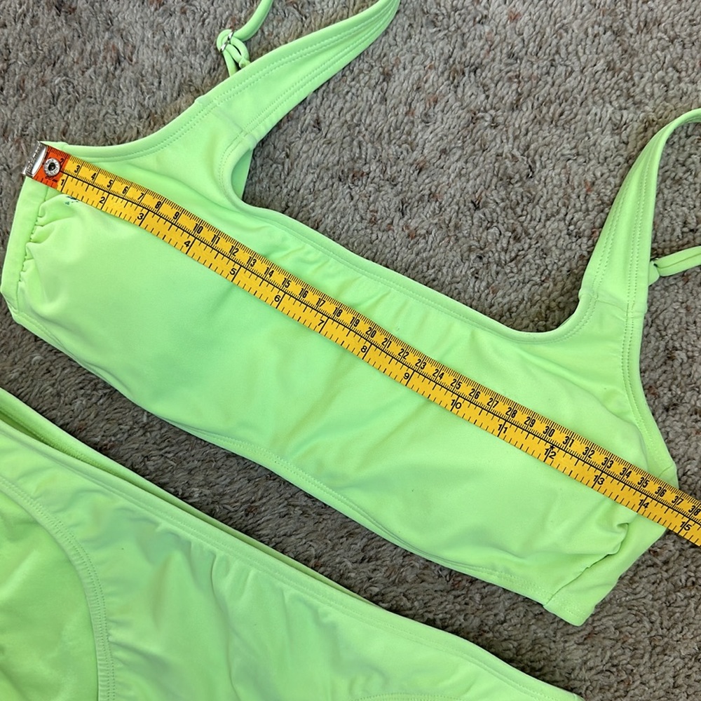 WOMENS xhilaration lime green 2 piece swimsuit size M&L - Picture 3 of 10
